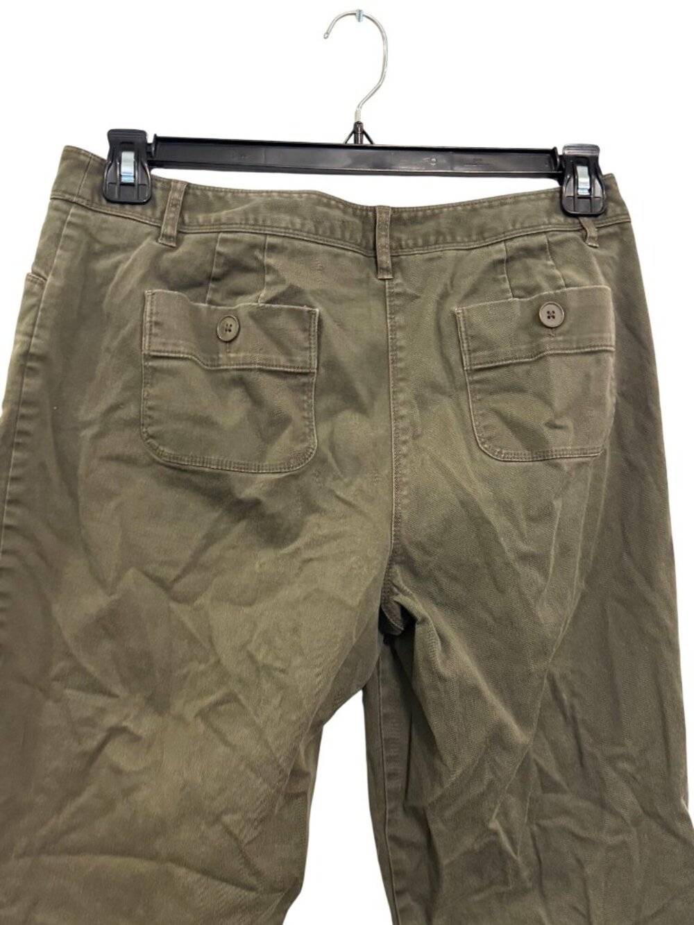 Ann Taylor Loft Womens Stretch Cropped Olive Pants Size 12 - Picture 6 of 7